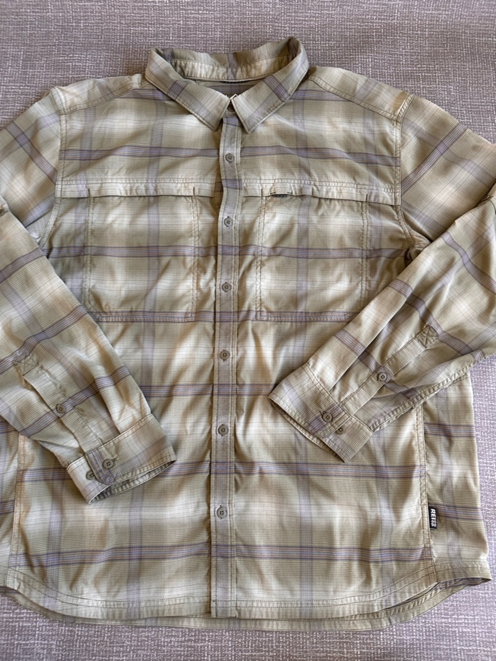 REI Co-op Men’s XL Plaid Long Sleeve Hiking Shirt Ventilated Pockets Outdoor